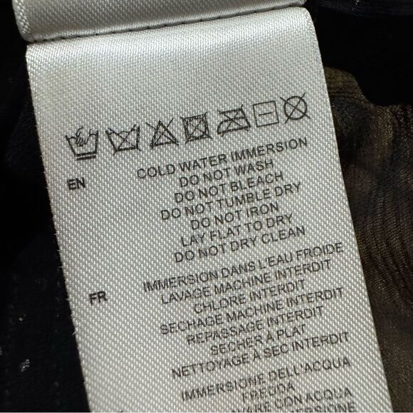 IRO Paris Lonila Ruffled Glitter-Embellished Georgette Blouse Medium Sz 36 Black - Picture 14 of 16